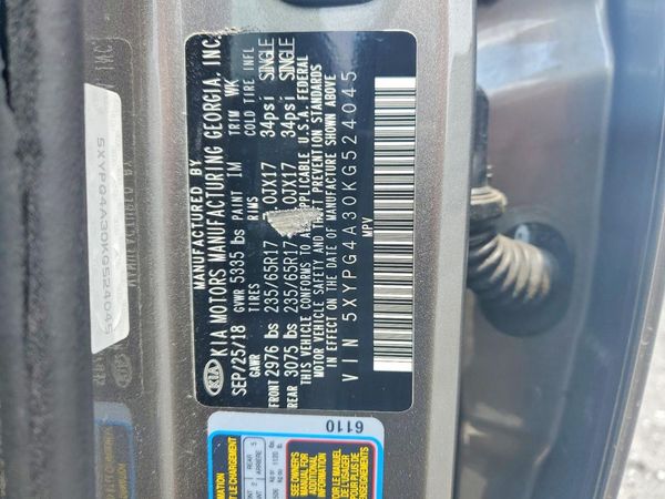 2019 KIA SORENTO L, LX, S