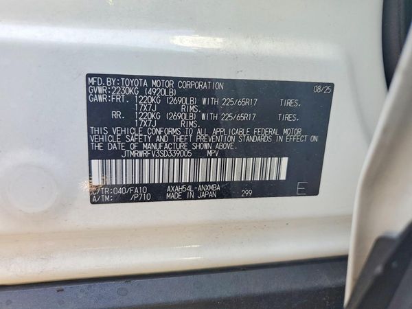 2025 TOYOTA RAV4 XLE — VINS