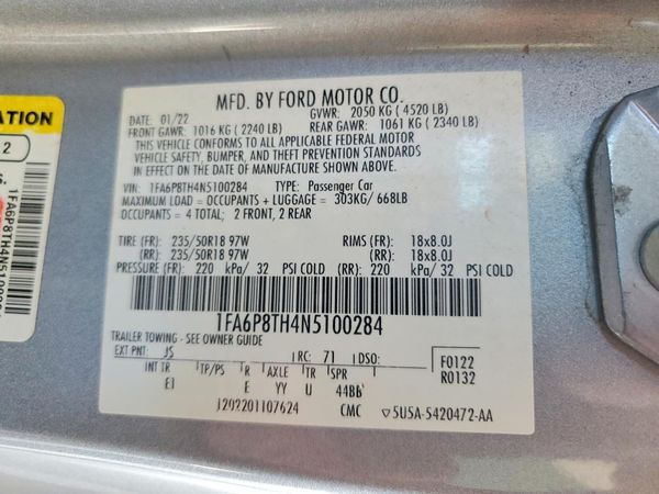 2022 FORD MUSTANG I4 Coupe