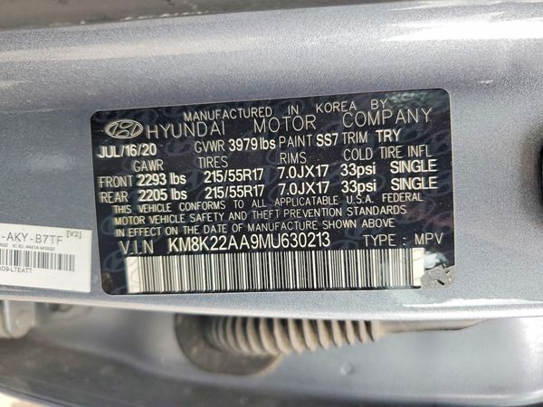 2021 HYUNDAI KONA SEL — VINS