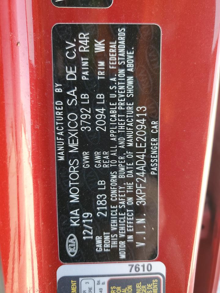 2020 KIA FORTE FE, LXS
