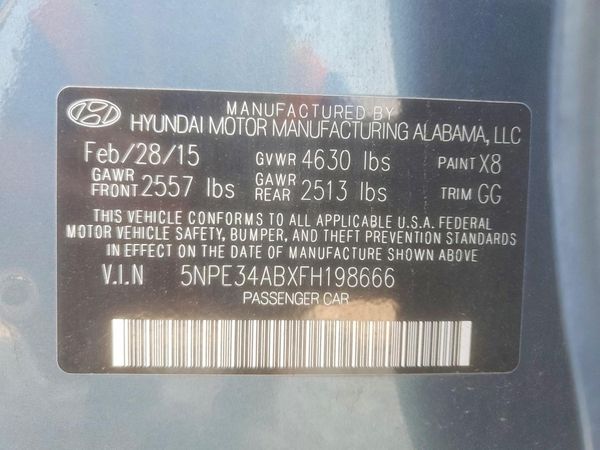 2015 HYUNDAI SONATA