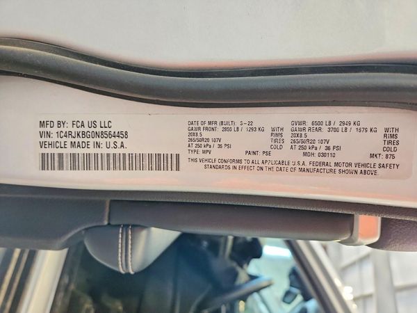 2022 JEEP GRAND CHEROKEE L LIMITED 4X4