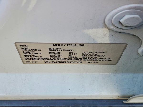 2020 TESLA MODEL Y