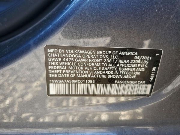 2021 VOLKSWAGEN PASSAT