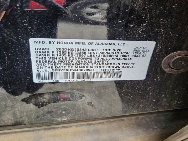 2018 HONDA PILOT EXL