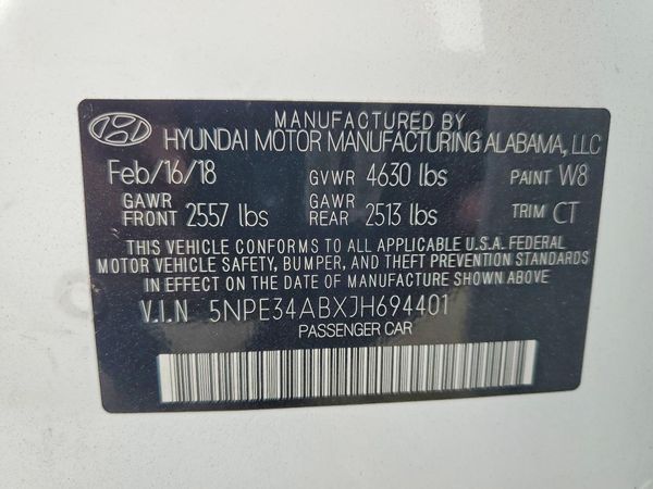 2018 HYUNDAI SONATA