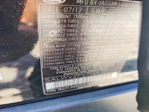 2017 LAND ROVER RANGE ROVER SPORT
