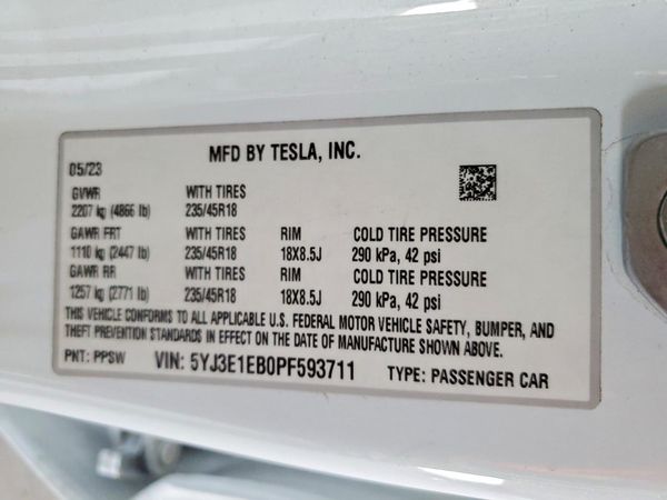 2023 TESLA MODEL 3