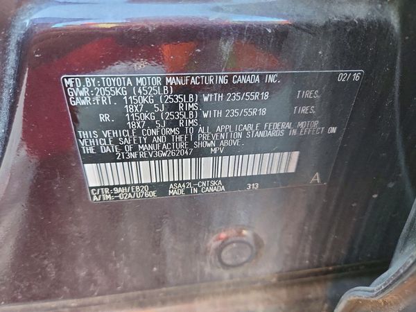 2016 TOYOTA RAV4 SE (S Grade)