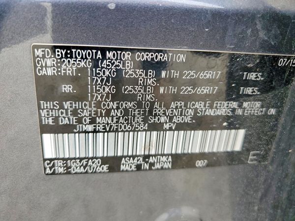 2015 TOYOTA RAV4 XLE (M Grade)