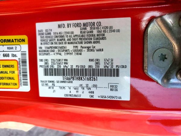 2019 FORD MUSTANG I4 Coupe