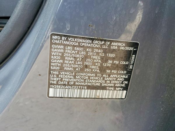 2020 VOLKSWAGEN ATLAS CROSS SPORT SE