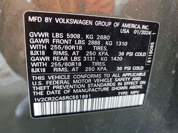 2024 VOLKSWAGEN ATLAS 4Motion Peak Edition SE