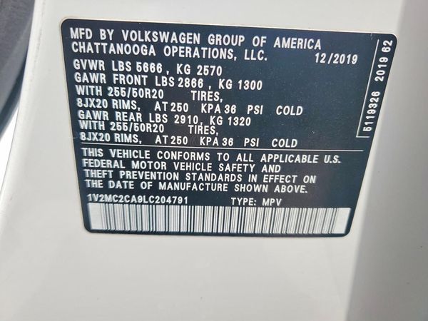 2020 VOLKSWAGEN ATLAS 4Motion SEL