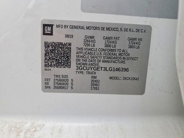 2020 CHEVROLET SILVERADO LTZ — VINS