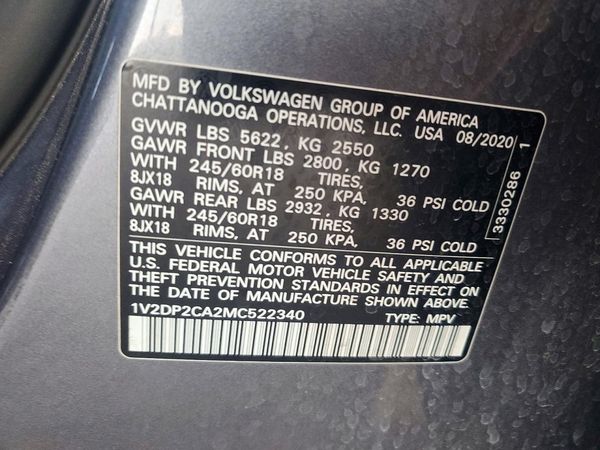 2021 VOLKSWAGEN ATLAS SE