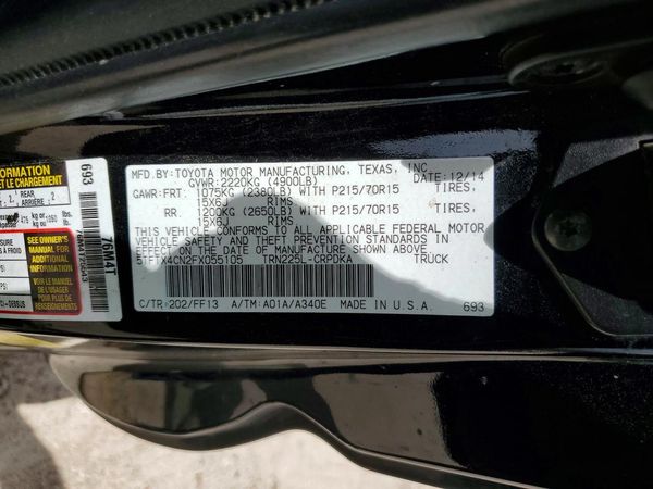 2015 TOYOTA TACOMA Delux Grade