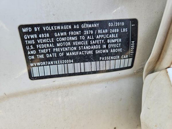 2019 VOLKSWAGEN ARTEON 4Motion SEL — VINS