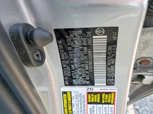 2018 TOYOTA CAMRY L/LE/SE/XLE — VINS