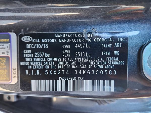 2019 KIA OPTIMA LX, S