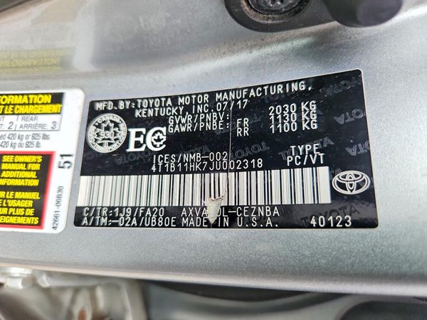 2018 TOYOTA CAMRY