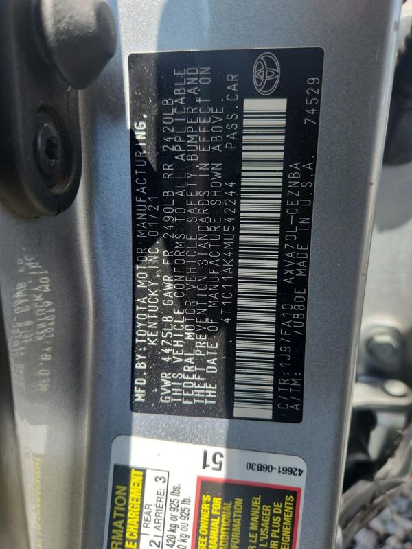 2021 TOYOTA CAMRY