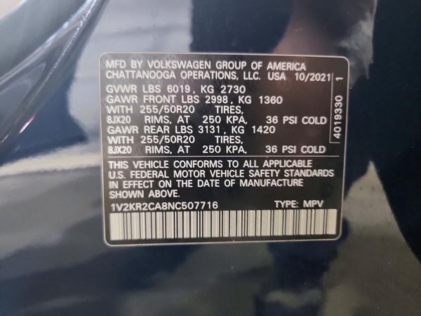 2022 VOLKSWAGEN ATLAS 4Motion SE w/ Tech