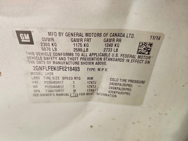 2015 CHEVROLET EQUINOX 1LT — VINS