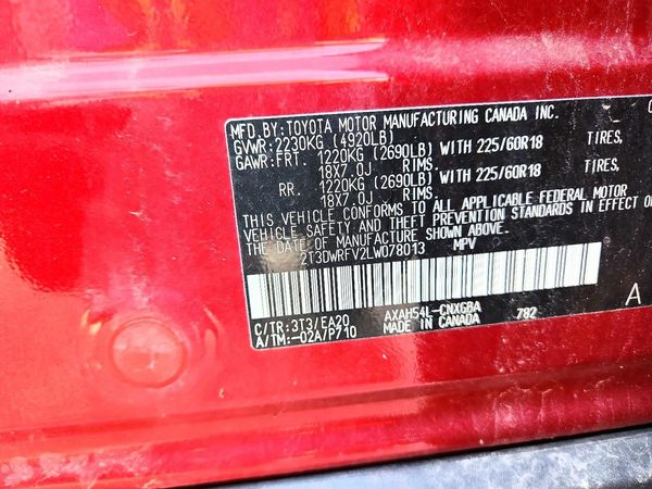 2020 TOYOTA RAV4 Limited HV