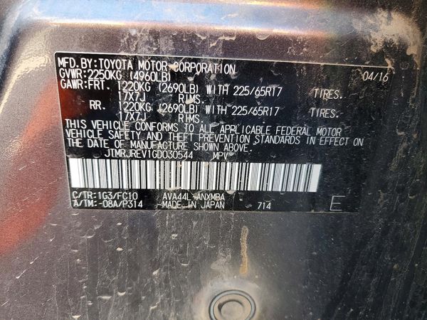 2016 TOYOTA RAV4 HV XLE (M Grade)