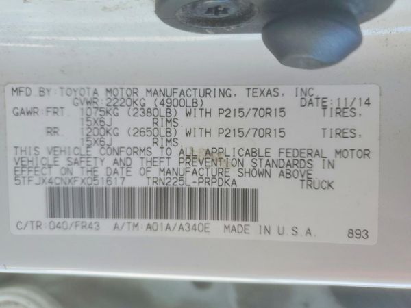 2015 TOYOTA TACOMA Delux Grade