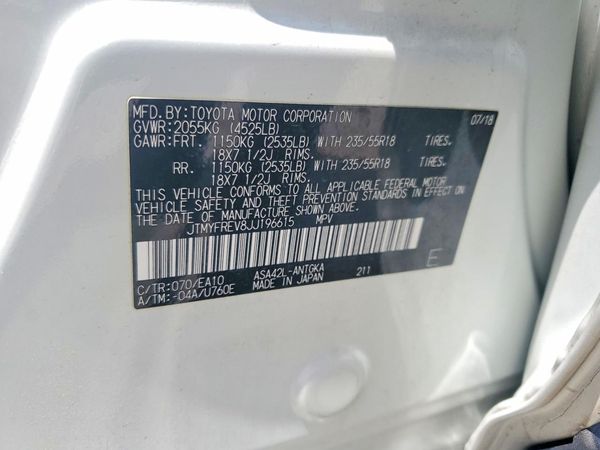 2018 TOYOTA RAV4 Ltd/Platinum