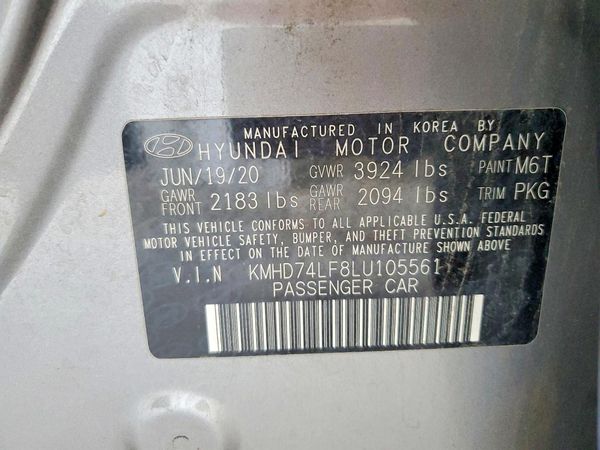 2020 HYUNDAI ELANTRA SE