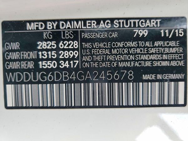 2016 MERCEDES-BENZ S S550e Hybrid 4-M