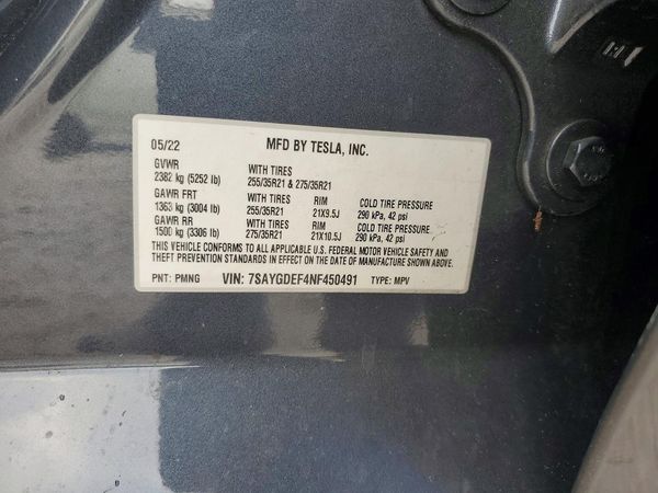 2022 TESLA MODEL Y