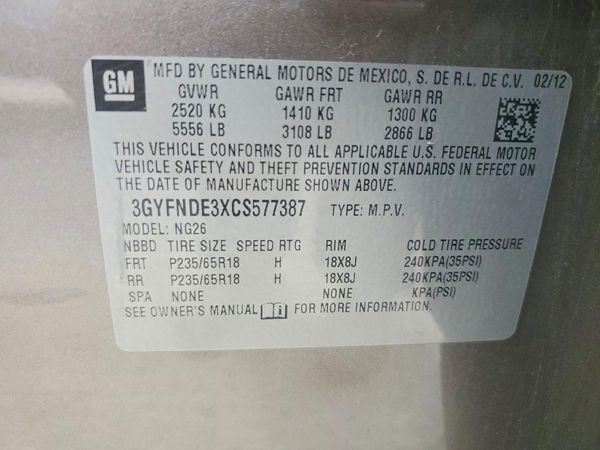 2012 CADILLAC SRX Luxury
