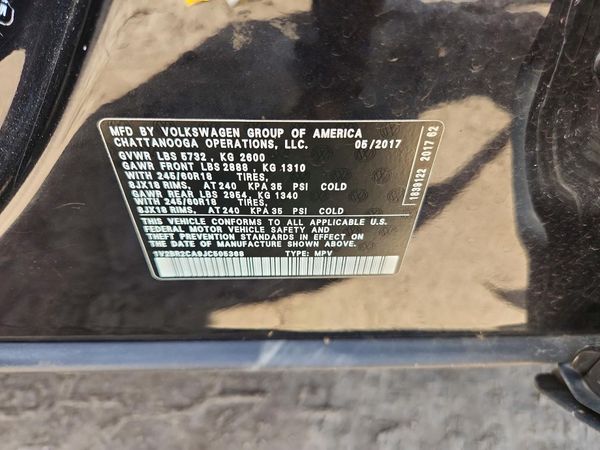 2018 VOLKSWAGEN ATLAS Launch Model — VINS