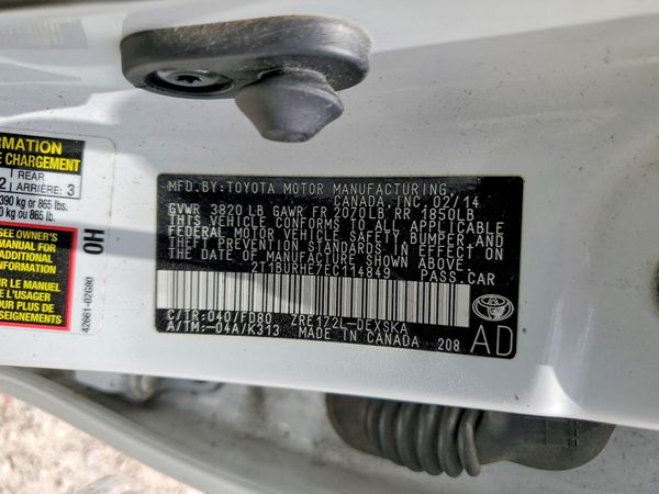 2014 TOYOTA COROLLA L/LE