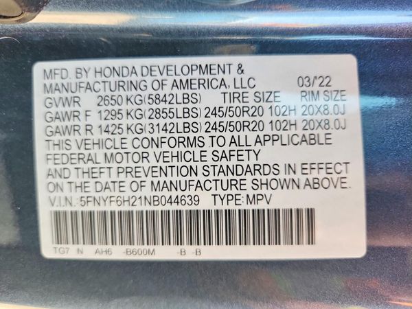 2022 HONDA PILOT