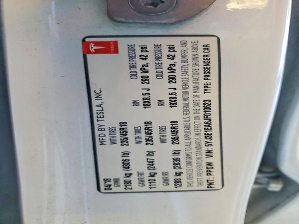 2018 TESLA MODEL 3