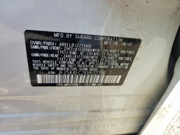 2019 SUBARU FORESTER Prm Base+ES