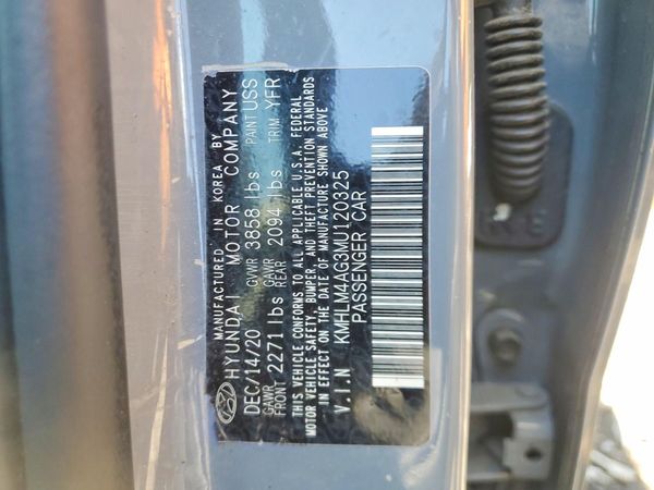 2021 HYUNDAI ELANTRA Blue
