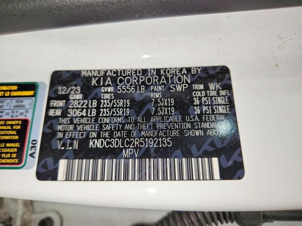 2024 KIA EV6 Light, Wind — VINS