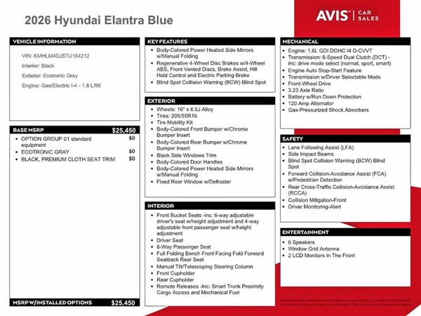 2026 HYUNDAI ELANTRA HYBRID