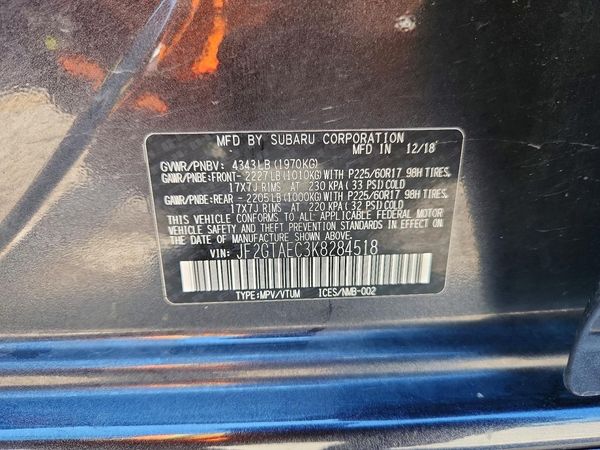 2019 SUBARU CROSSTREK