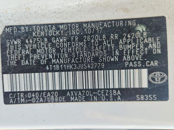 2018 TOYOTA CAMRY