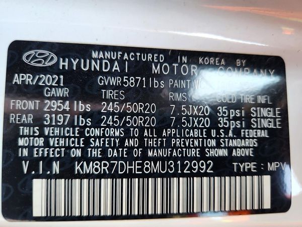 2021 HYUNDAI PALISADE Calligraphy