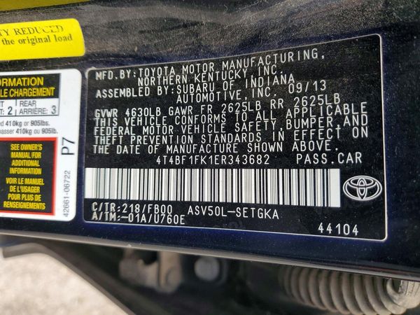 2014 TOYOTA CAMRY