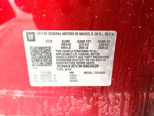 2019 CHEVROLET EQUINOX LT (2FL)
